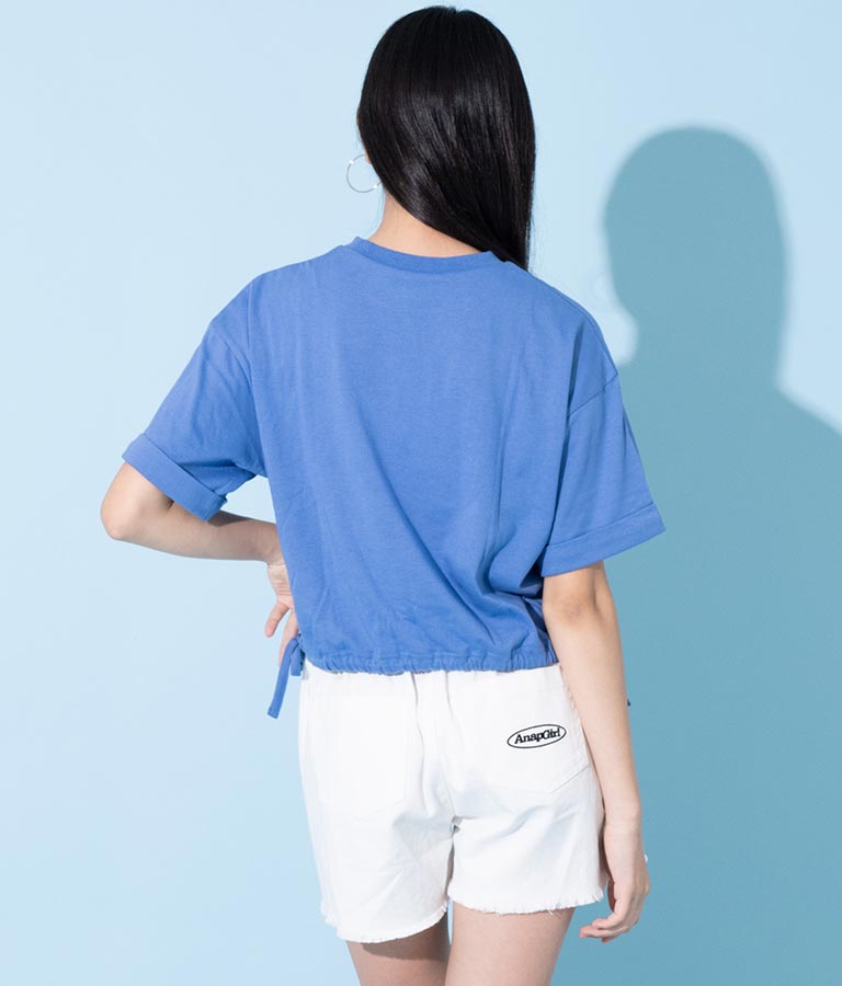 サイド リボン ホログラム プリント Tシャツ 913-7371