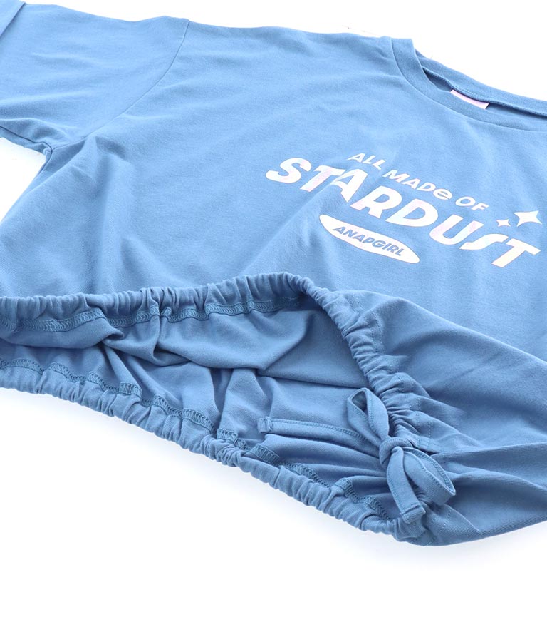 サイド リボン ホログラム プリント Tシャツ 913-7371