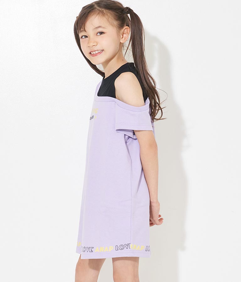 アシンメトリー オフショルダー バックジップ ワンピース 427-3278