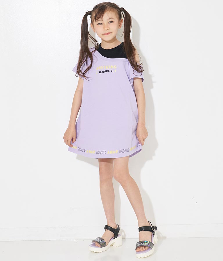 アシンメトリー オフショルダー バックジップ ワンピース 427-3278