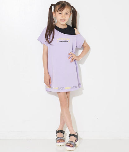 アシンメトリー オフショルダー バックジップ ワンピース 427-3278