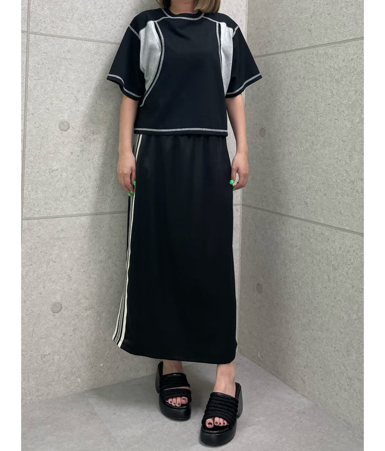 光沢 サテン ライン スカート 791-9160