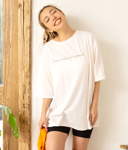 メッセージ プリント ビッグ Tシャツ 853-5854