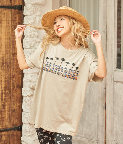 CALIFORNIA ボーダー パームツリー 半袖 ビッグ Tシャツ 853-5868