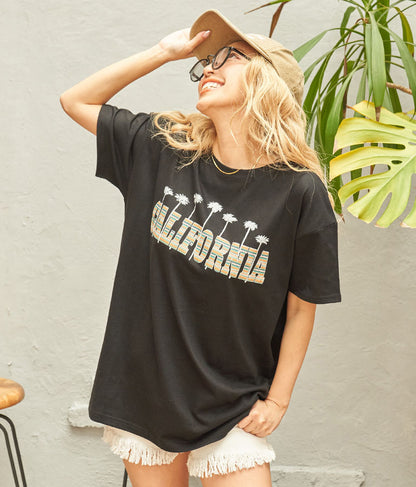 CALIFORNIA ボーダー パームツリー 半袖 ビッグ Tシャツ 853-5868