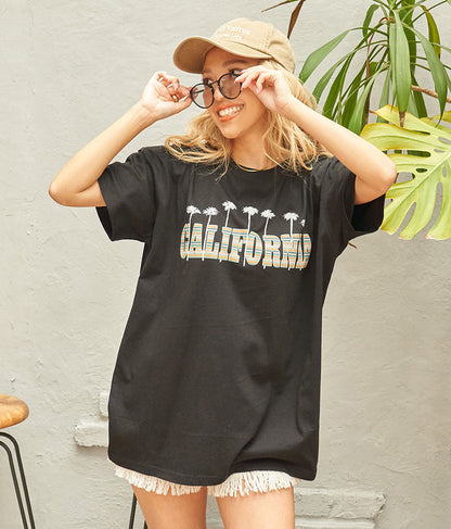 CALIFORNIA ボーダー パームツリー 半袖 ビッグ Tシャツ 853-5868