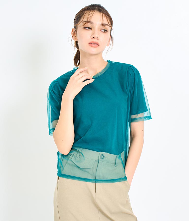 チュール × テレコ リブ Tシャツ セット 793-9170