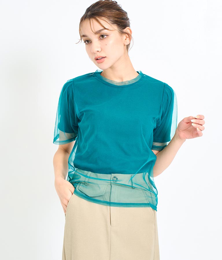 チュール × テレコ リブ Tシャツ セット 793-9170