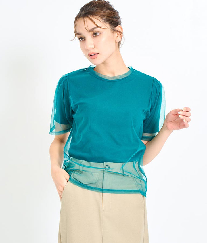 チュール × テレコ リブ Tシャツ セット 793-9170