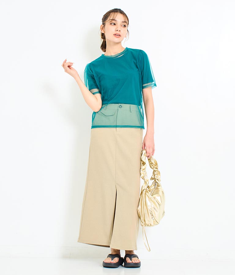 チュール × テレコ リブ Tシャツ セット 793-9170