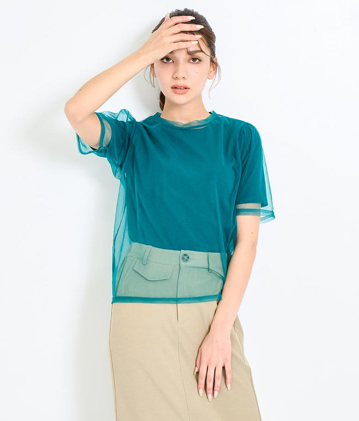 チュール × テレコ リブ Tシャツ セット 793-9170