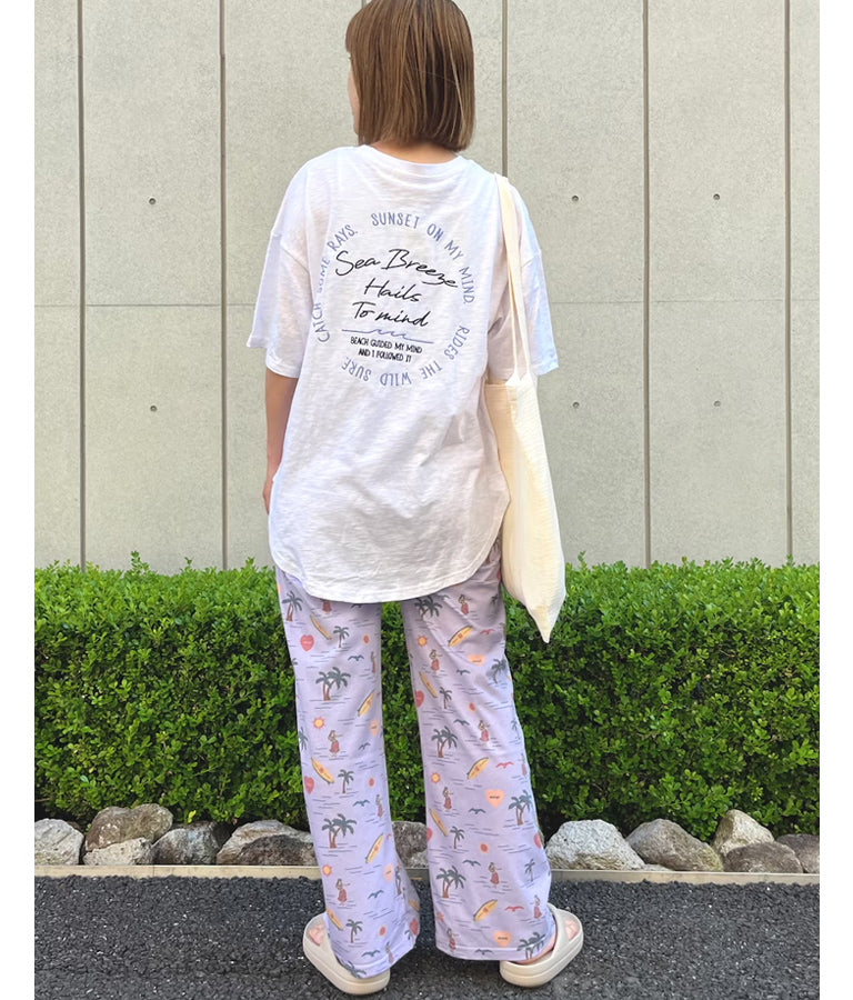 MIMPIロゴ入り総柄ストレートパンツ【セットアップ着用可】 852-5391