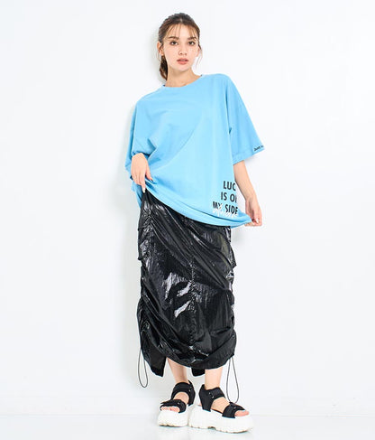 袖ロールアップ プリント ビッグ Tシャツ 【親子お揃い】 793-9123