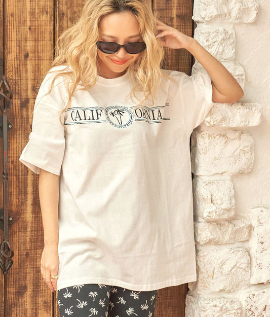 CALIFORNIA 刺繍 コットン ビッグ 半袖 Tシャツ 853-5867
