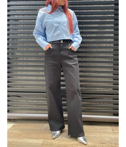 3つボタン ストレッチ ストレート デニム パンツ 792-9117