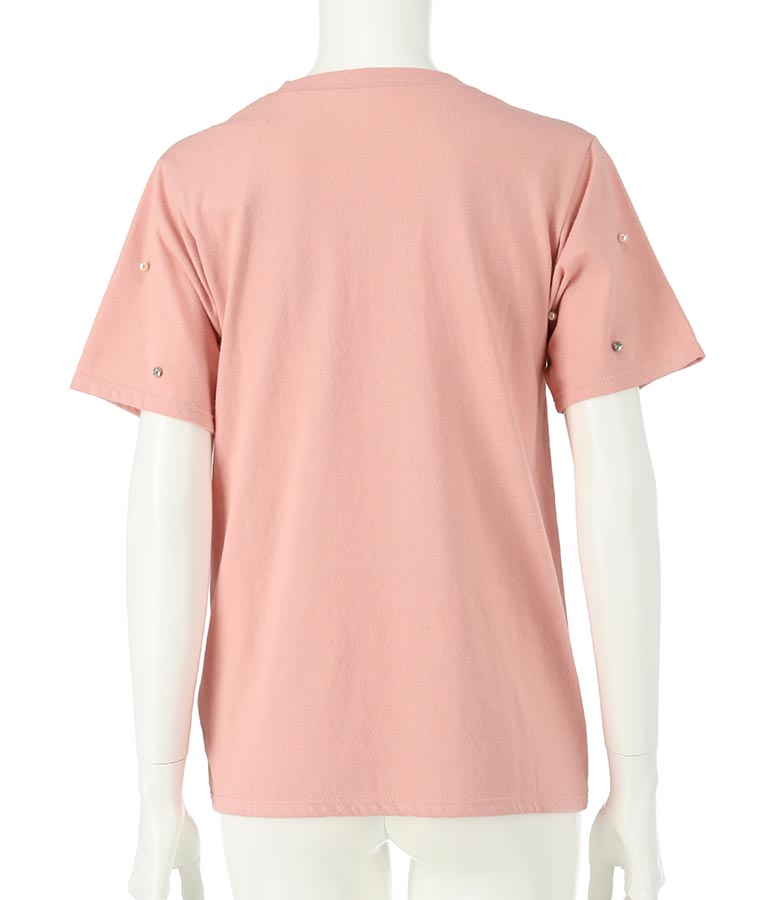 パール ビジュー デコ Tシャツ 523-6847