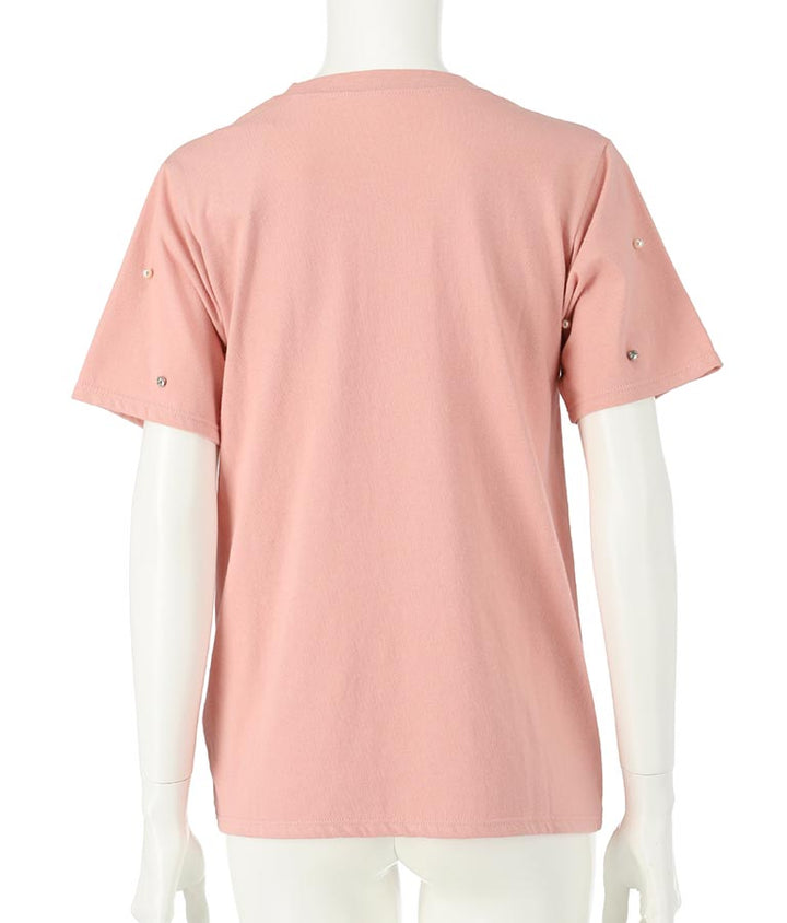 パール ビジュー デコ Tシャツ 523-6847