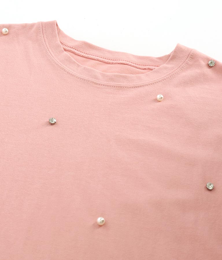 パール ビジュー デコ Tシャツ 523-6847