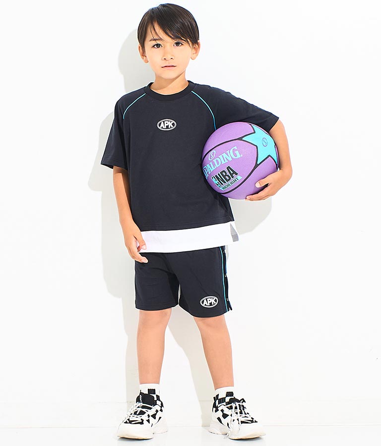 カラー パイピング ラグラン Tシャツ  【セットアップ着用可】 423-3312