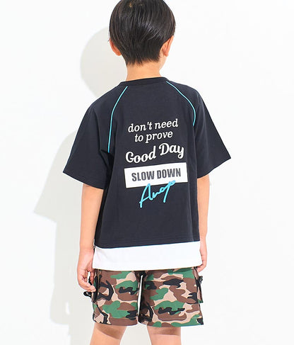 カラー パイピング ラグラン Tシャツ  【セットアップ着用可】 423-3312