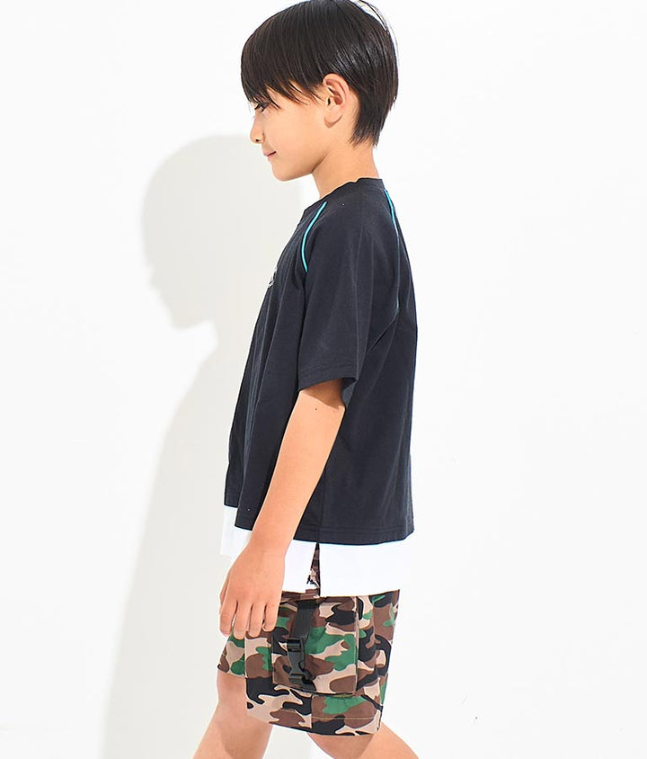 カラー パイピング ラグラン Tシャツ  【セットアップ着用可】 423-3312