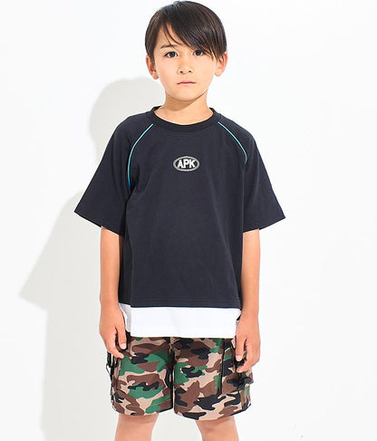 カラー パイピング ラグラン Tシャツ  【セットアップ着用可】 423-3312