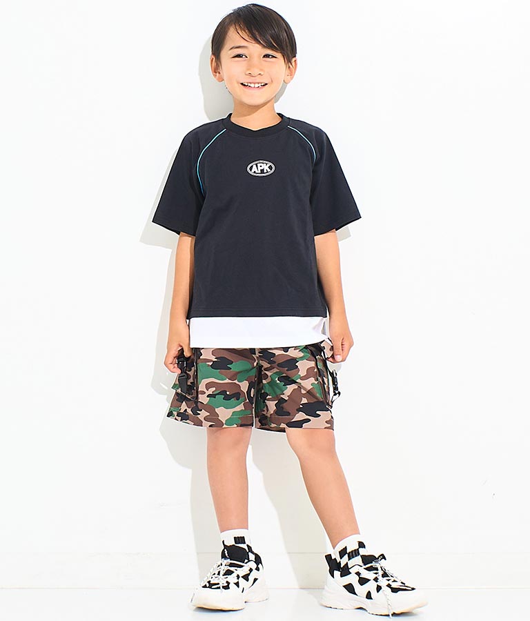 カラー パイピング ラグラン Tシャツ  【セットアップ着用可】 423-3312