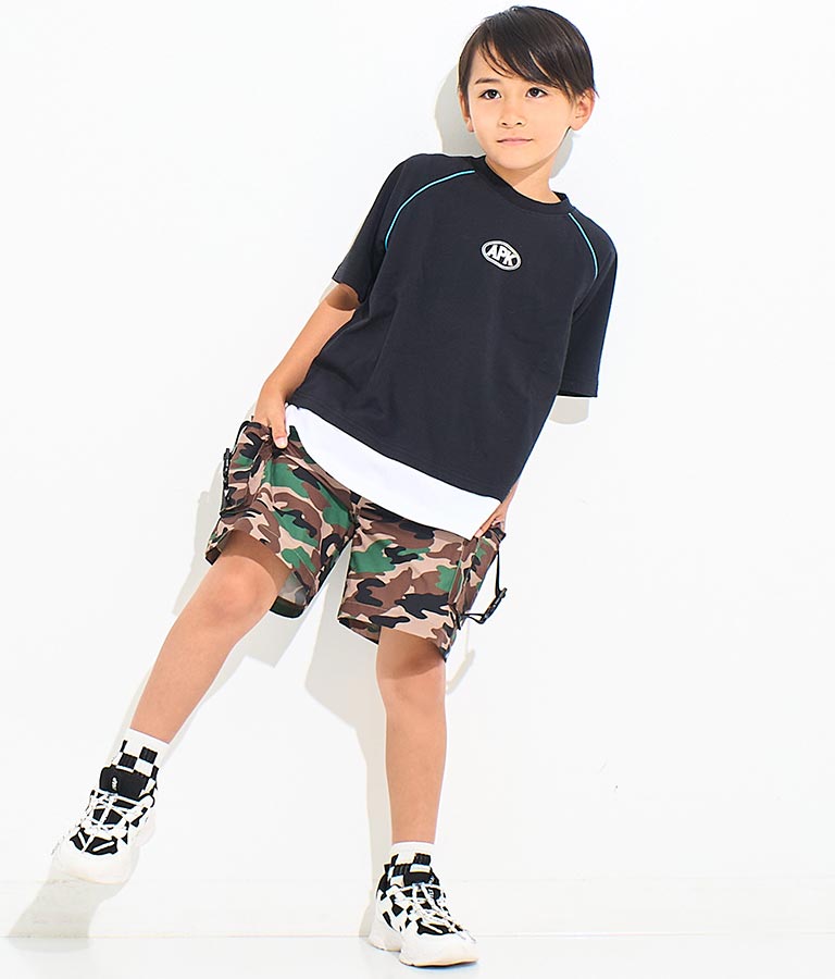カラー パイピング ラグラン Tシャツ  【セットアップ着用可】 423-3312