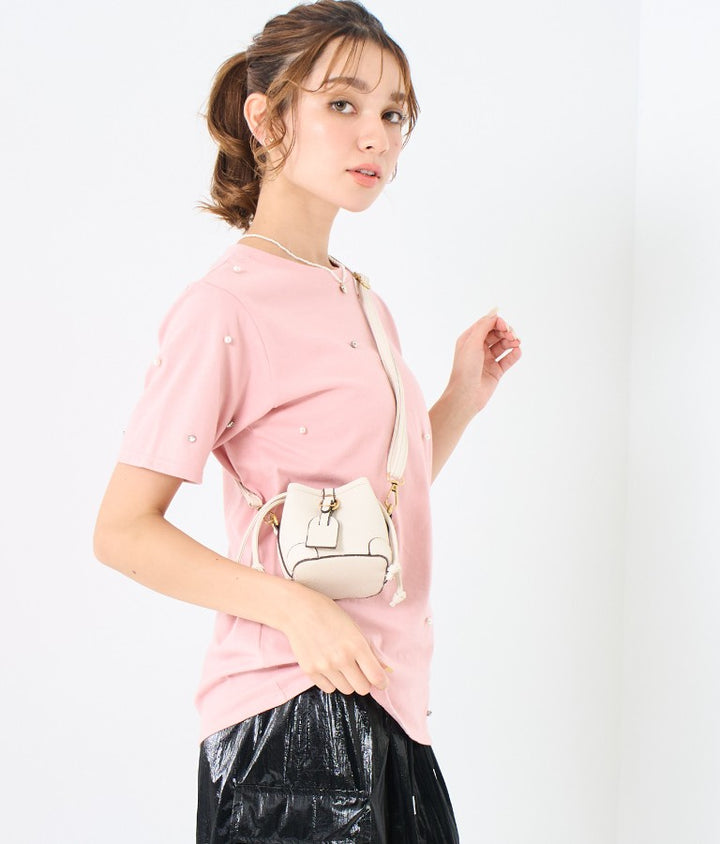 パール ビジュー デコ Tシャツ 523-6847