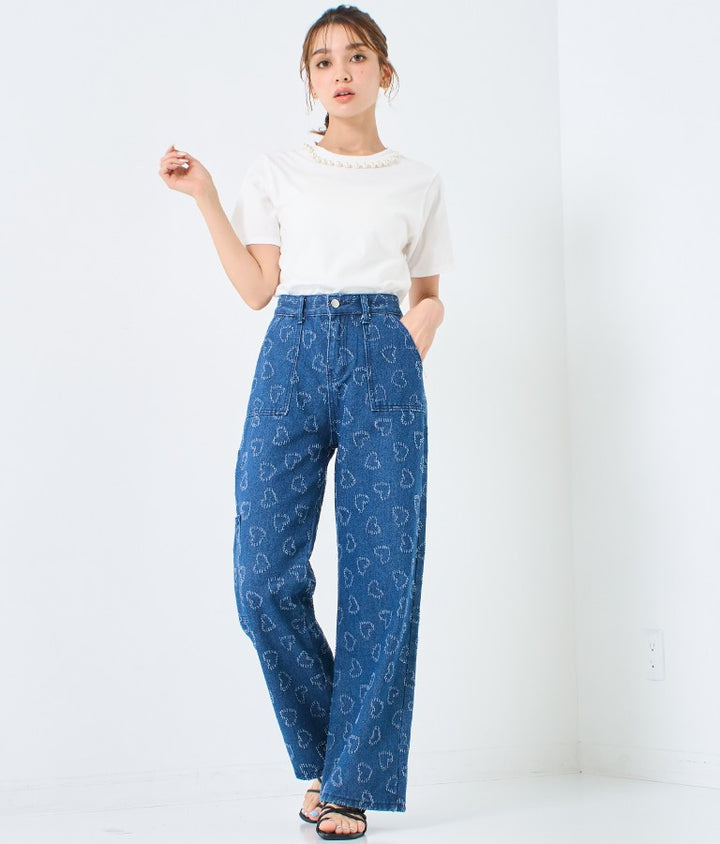パール ネック Tシャツ 523-6846
