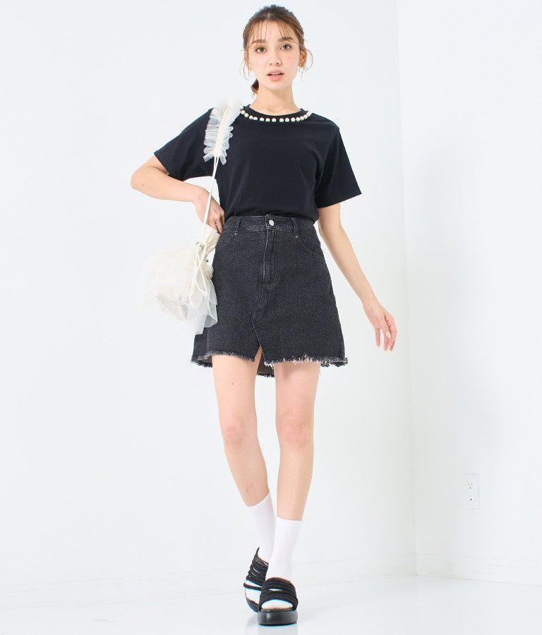 パール ネック Tシャツ 523-6846
