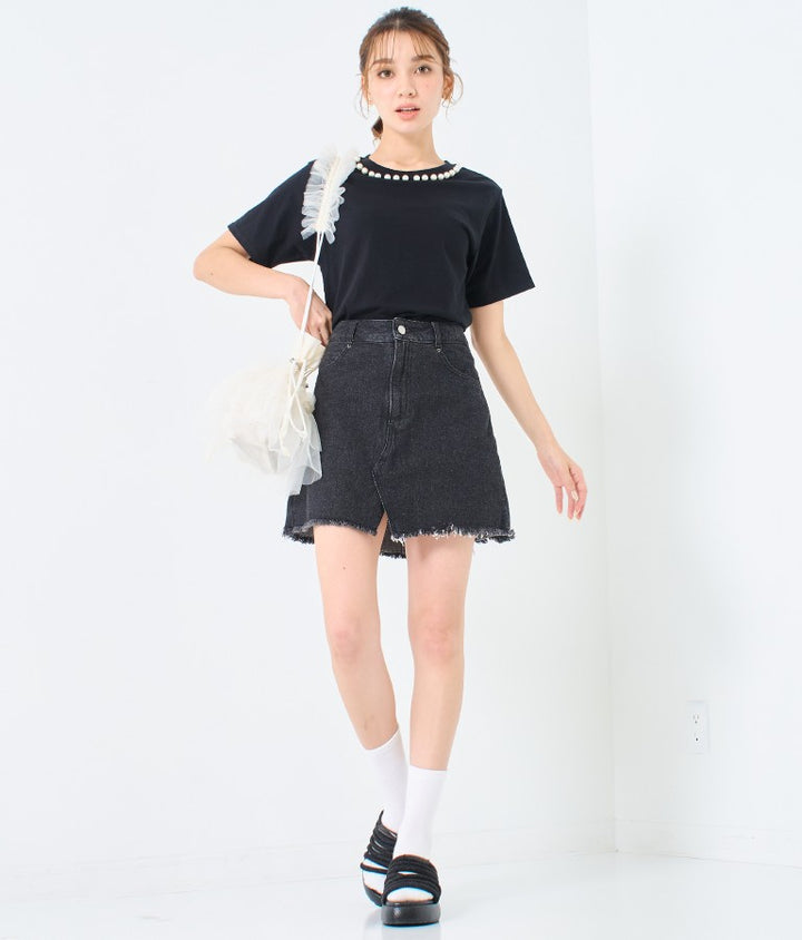 パール ネック Tシャツ 523-6846