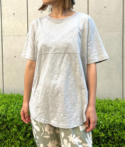 切替 ビッグ 無地 半袖 スラブ Tシャツ 853-5818