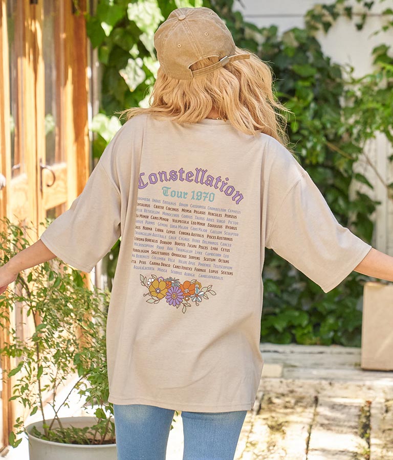 SUN&FLOWER プリント 半袖 ビッグ Tシャツ 853-5870