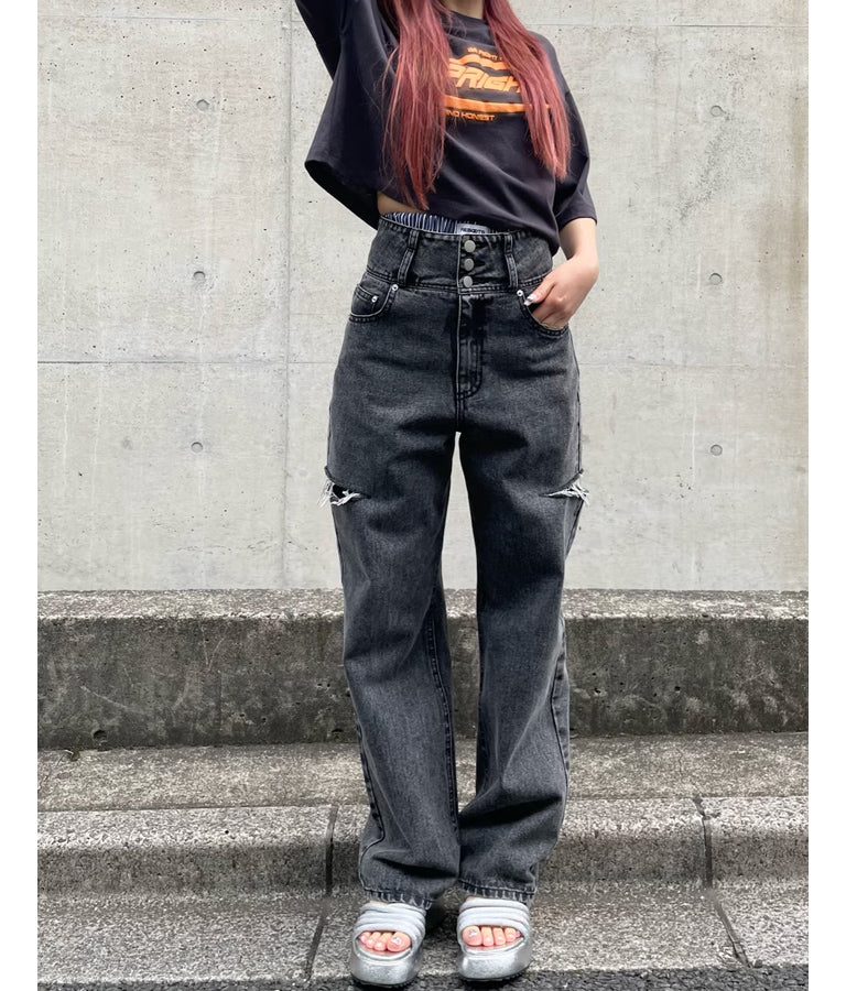 スプレー プリント クロップド Tシャツ 793-9172