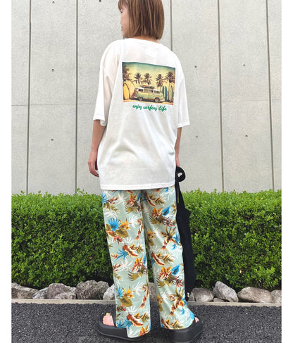 アロハ リゾート ユッタリ ワイド パンツ 852-5852