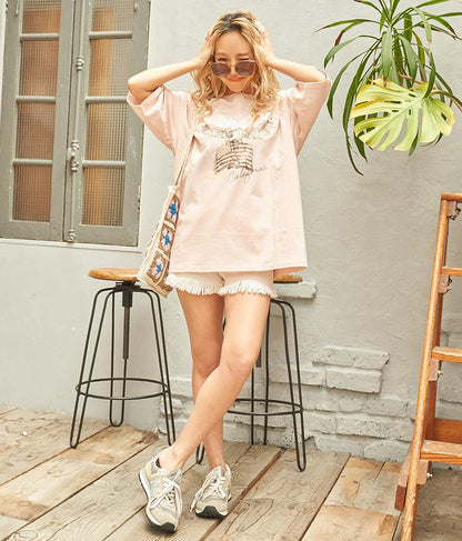 イーグル プリント コットン ビッグ Tシャツ 853-5861