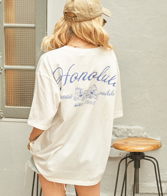 ALOHA HONOLULU プリント ビッグ Tシャツ 853-5860