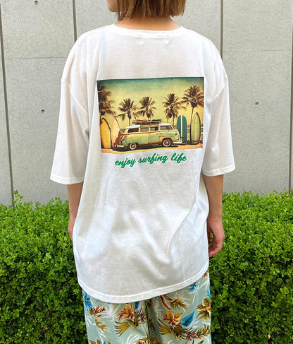 BUS フォトプリント ビッグ Tシャツ 853-5859