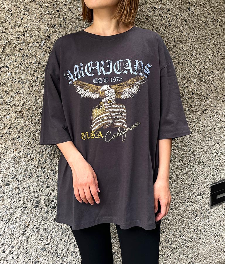 イーグル プリント コットン ビッグ Tシャツ 853-5861