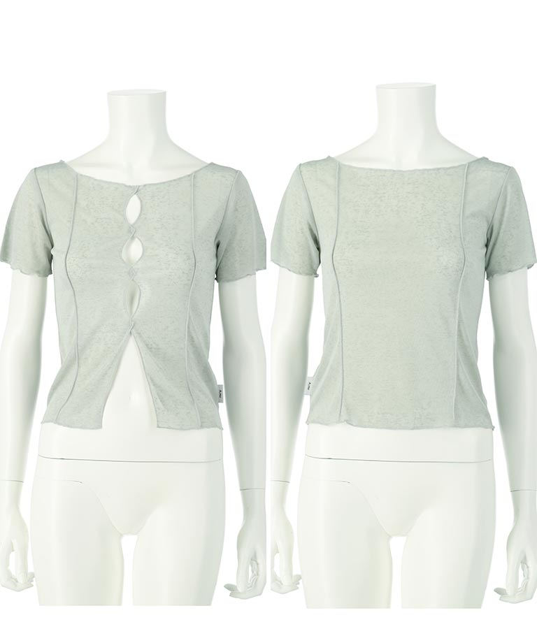 【ティーンズライン】2WAY シアー トップス （M､Lサイズ展開） 913-7548