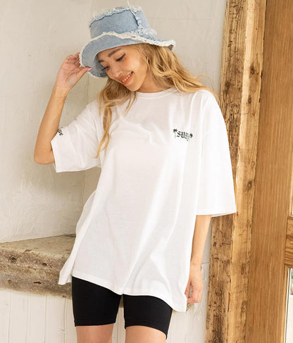 パームツリー チェッカーデザイン ビッグ 半袖 Tシャツ 853-5866