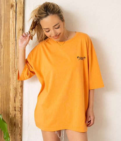 パームツリー チェッカーデザイン ビッグ 半袖 Tシャツ 853-5866