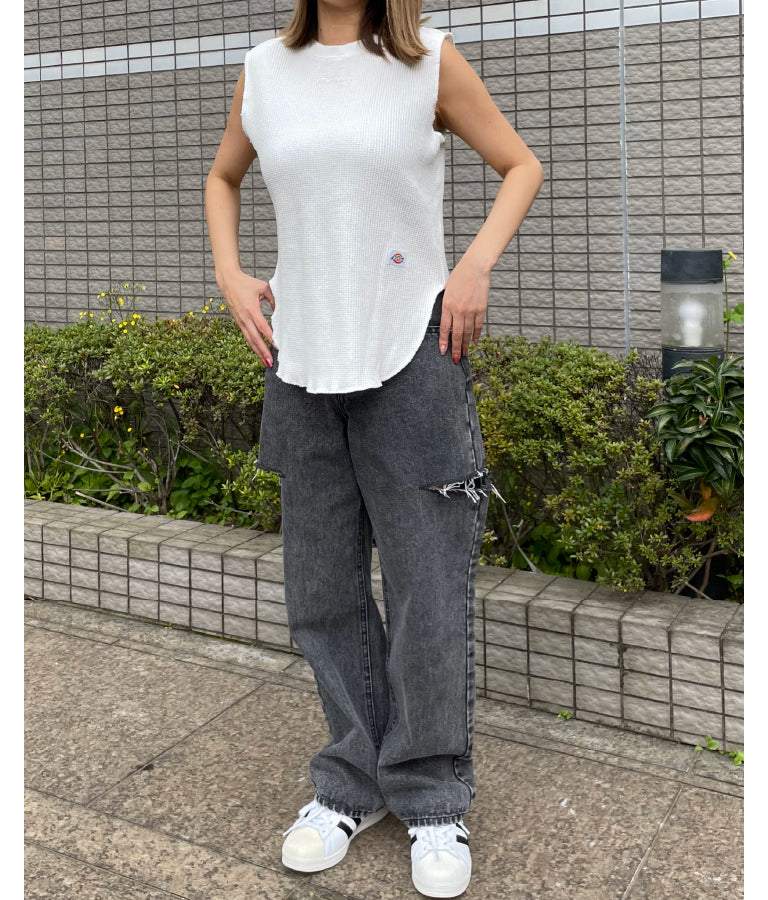 別注 DICKIES ワッフル ノースリーブ トップス 793-9078