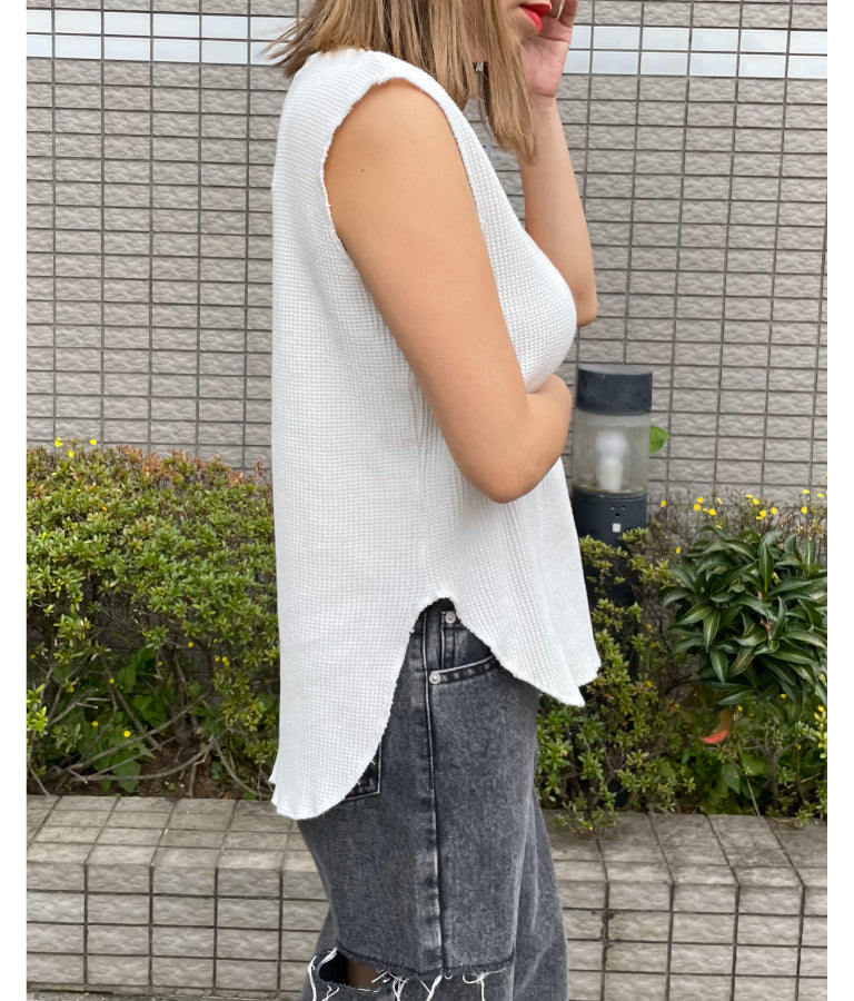 別注 DICKIES ワッフル ノースリーブ トップス 793-9078