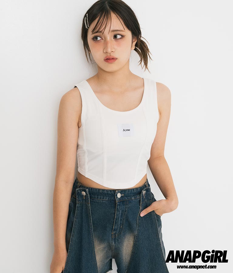 【ティーンズライン】カップ付 コルセット ビスチェ （M､Lサイズ展開） 913-7542