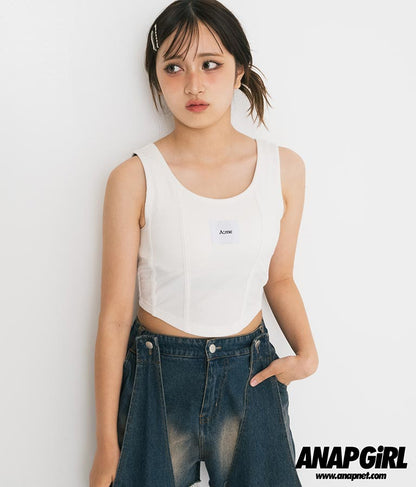 【ティーンズライン】カップ付 コルセット ビスチェ （M､Lサイズ展開） 913-7542