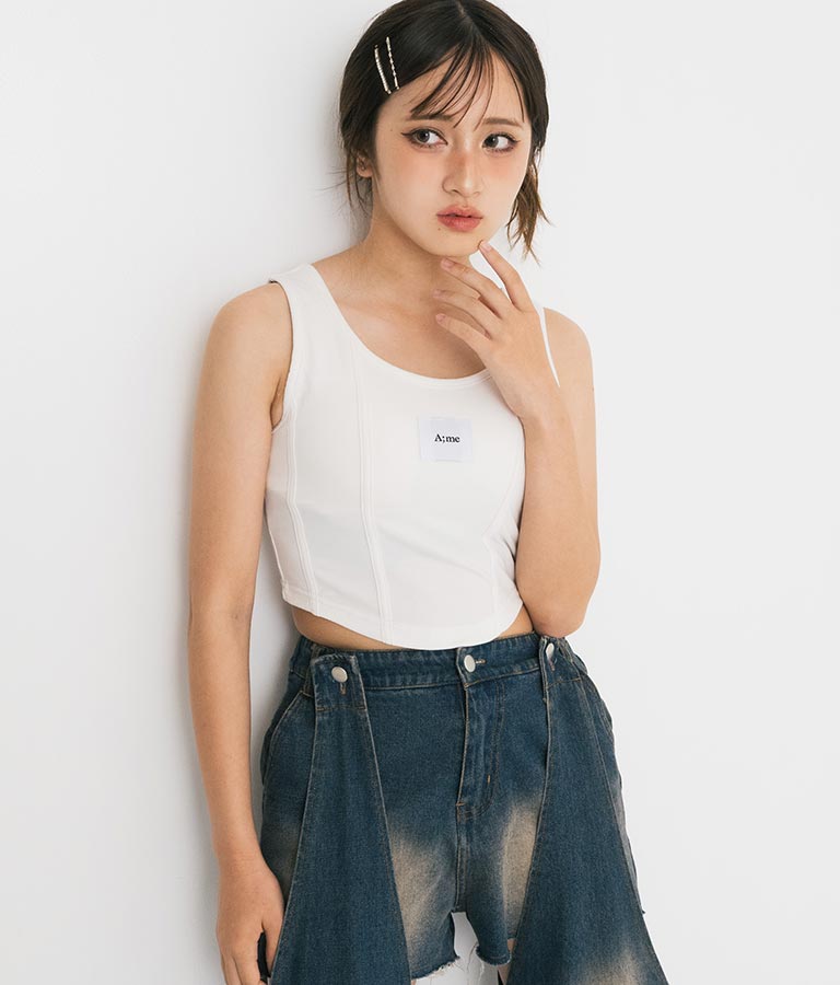 【ティーンズライン】カップ付 コルセット ビスチェ （M､Lサイズ展開） 913-7542