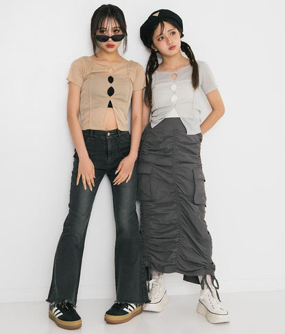 【ティーンズライン】2WAY シアー トップス （M､Lサイズ展開） 913-7548