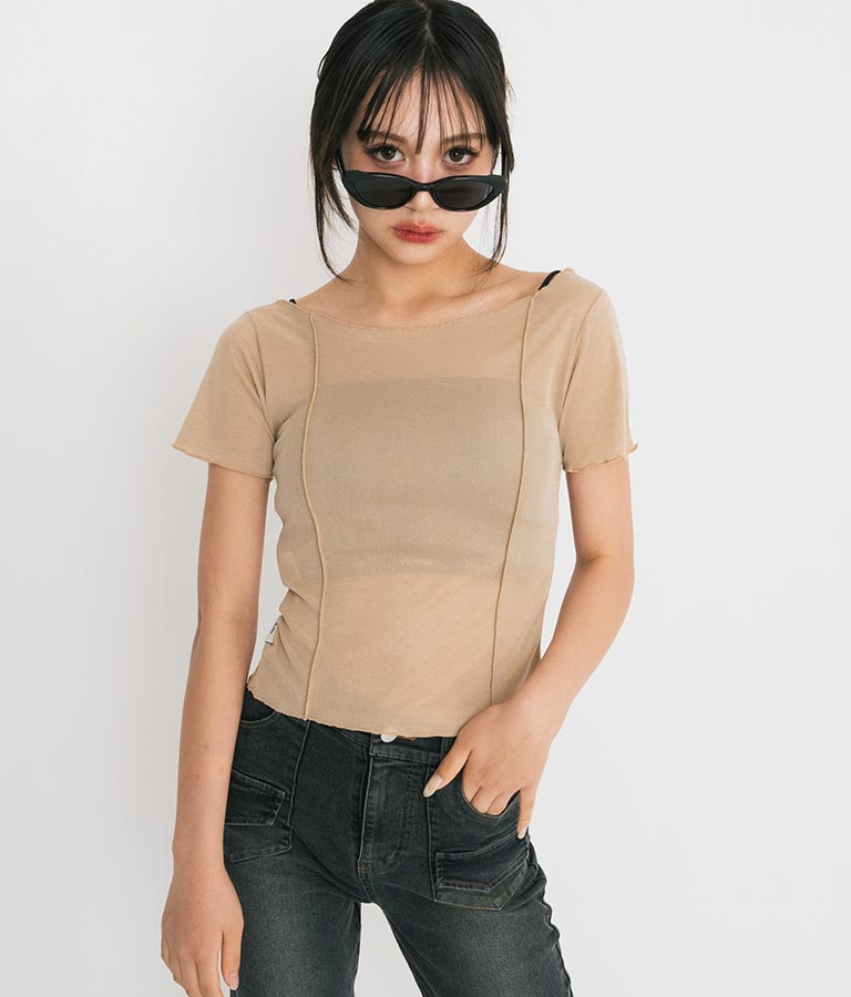 【ティーンズライン】2WAY シアー トップス （M､Lサイズ展開） 913-7548